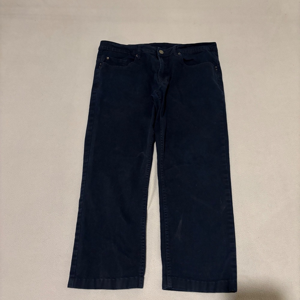 Buffalo David Bitton Sam Mens Navy Blue Stretch Cotton Twill Pants 36x30